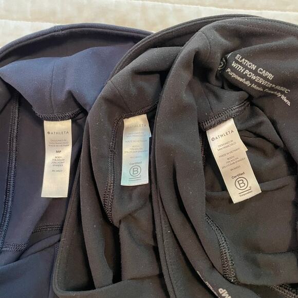 Athleta Black Blue Leggings, size MP - Picture 4 of 5